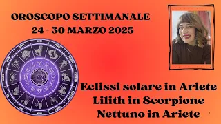 Previsioni settimanali dal 24 al 30 Marzo