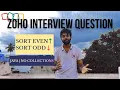 Sort Even numbers in ascending order Odd Numbers in descending order Zoho interview question