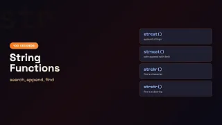 C in 100 Seconds String Functions strcat strchr strstr Episode 32