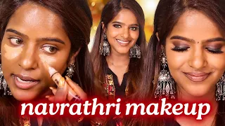 How To Do Makeup Oily-Acne(Pimple) Prone Skin-Navrathri Makeup Tutorial✨