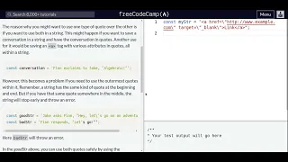Lesson 26 Basic JavaScript Quoting Strings with Single Quotes