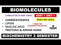 Unit 1 Biomolecules complete Carbohydrates Lipids Part 1 Biochemistry b pharm 2nd semester