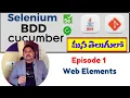 Selenium Web Driver Automation Series Episode 1 Web Elements Selenium Automation in Telugu