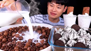 ASMR 몰티져스&초코링에 따뜻한 우유 부먹😋오레오머랭쿠키 먹방~!! Maltesers & Choco Rings with Warm Milk MuKBang~!!