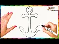 How To Draw An Anchor Step By Step Anchor Drawing Easy