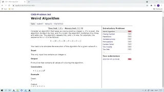CSES FI PYTHON Weird Algorithm