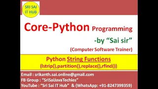 Python String Functions Python String lstrip partition replace rfind Functions