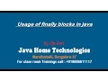 usage of finally block in exception handling