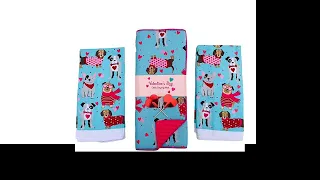 Decorative Valentines Day Dish Drying Mat Matching Kitchen Towel and Heart Picks Gift Set Bundle