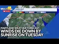 Maryland weather forecast Winds settle down Tuesday temps dip into 30s