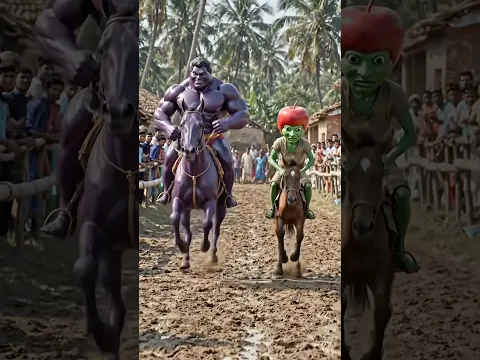 सेब ने लगाई हॉर्स रेस! 😱 जीत गया पानी निकालने वाली मशीन 🐎🔥 #Shorts #Viral #AIVideo