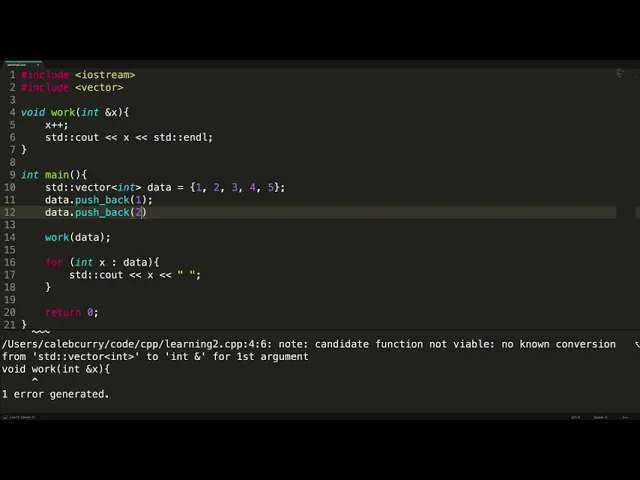 Outline Video C++ Examples - Pass by Value vs Reference vs Pointer