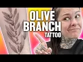 TATTOO Full process Olive branch Shading technique