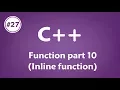 c - Function part 10 Inline Function