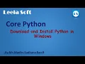 Core Python Download and Install Python for Windows By Madhu Sir