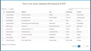 How to Use Jquery Datatable with AngularJS PHP
