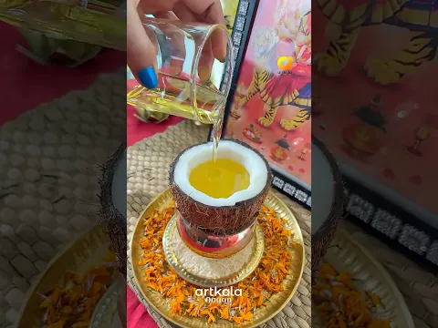 Coconut Shell Diya Batti making ❤️#coconutdiya #puja #navratrispecial