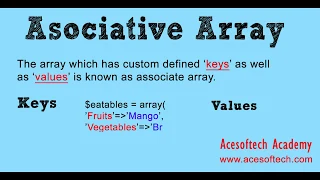 PHP Associative Array Tutorial - Acesoftech Academy