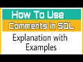 How To Use Comment in SQL