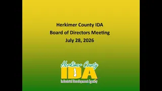 Herkimer County IDA Board Meeting - July 28 2026