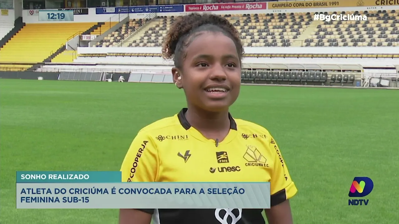 Jovem promessa do futebol feminino do Criciúma é convocada para a Seleção Sub-15