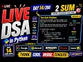 Day days Live DSA series 2 Sum problem Coding Interview Question