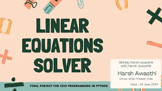 Linear Equation Solver Final Project for CS50P