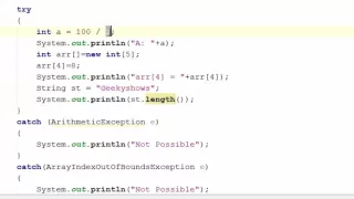 189 Example 1 Multiple Catch in Java Programming Hindi