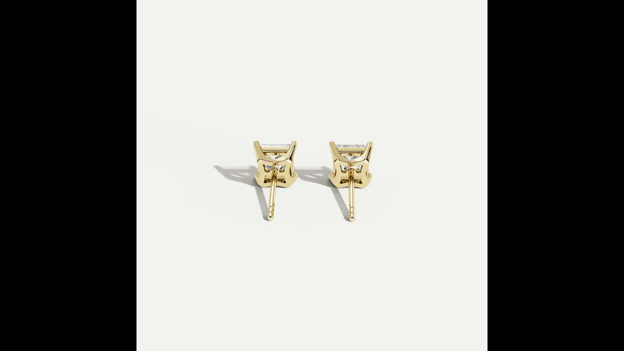 Princess Lab-Grown Diamond Solitaire Stud Earrings