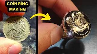 Download STYLISH RING MADE FROM OLD COINS-Custom silver ring for men - Coin ring MP3