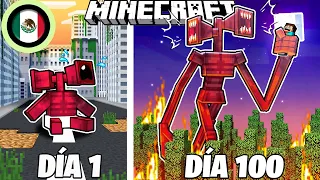¡SOBREVIVÍ 100 DÍAS como SIREN HEAD en Minecraft!