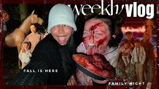WEEKLY VLOG ★ FALL IS HERE + HE CRIED AT HORROR NIGHTS + DECORATING FOR HALLOWEEN | Chandler Alexis