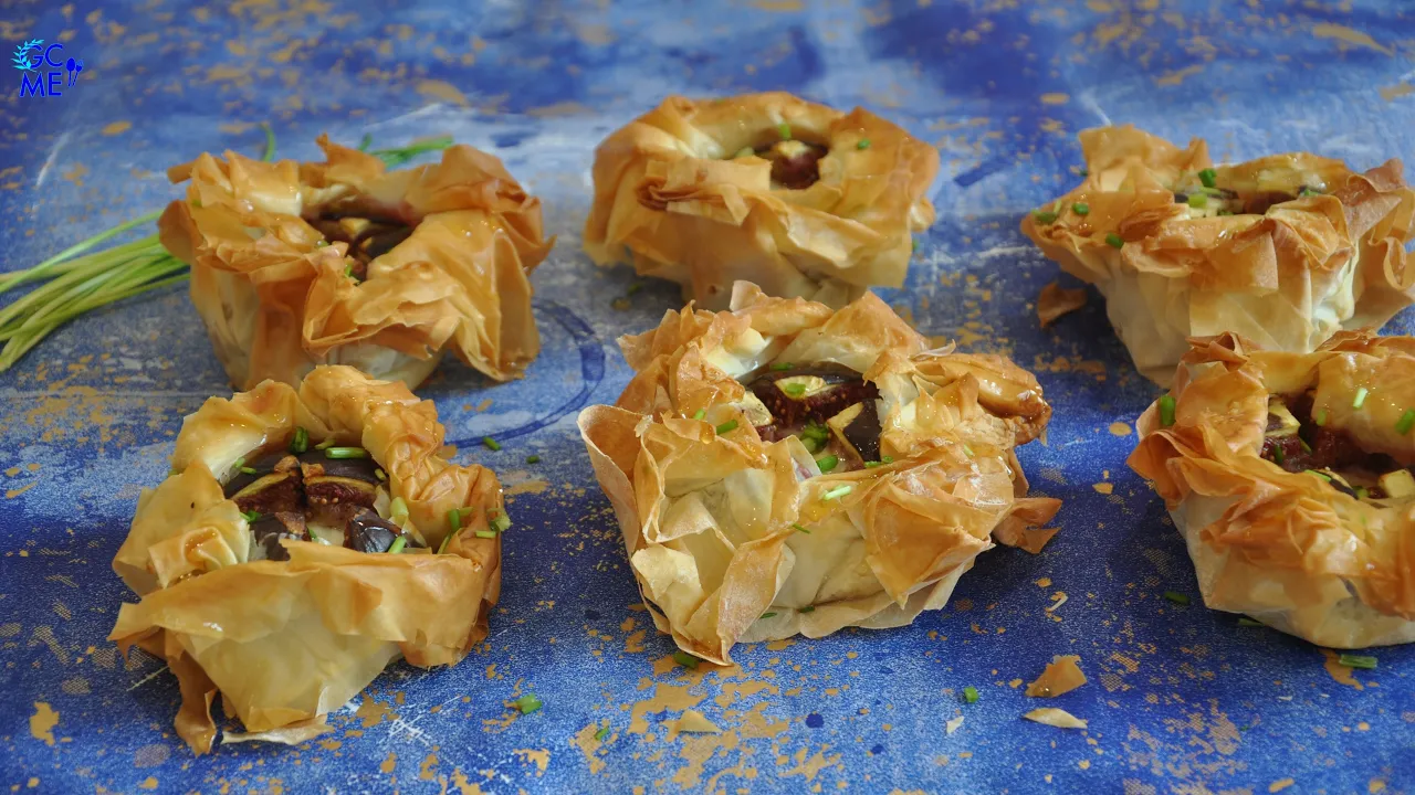 Baked Phyllo Parcels with Figs and Cheese -     