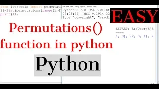 Python tutorial Permutations function in Python