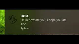 Python Programming Displaying Notification On your Windows Using Python Programming