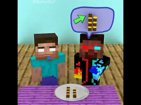 When Mikey helps Herobrine and Bad Herobrine divide the cake 😂😁