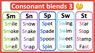 Consonant blends 3 Phonics lesson Learn with examples
