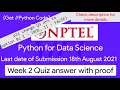 Nptel Python for Data Science week 2 quiz answers with proof for each answer