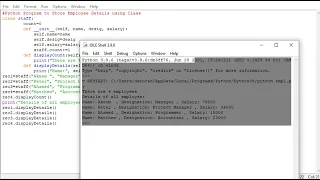 Python Program to Store Employee Details using Class