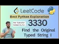 Leetcode 3330 Find the Original Typed String I Count Original Strings from Typed Version Python