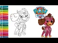 Coloring Skye from PAW PATROL Mighty Pups Coloring Page