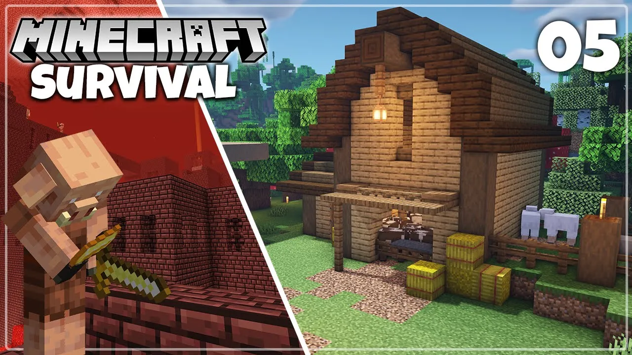 Piglin Bartering & Barn Building - Minecraft 1.16 Survival Let's Play