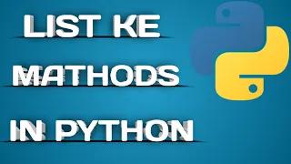 Python List Methods Explained in Hindi append insert remove Mobile Coding