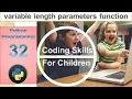 python tutorial 32 variable length argument in function define HINDI URDU