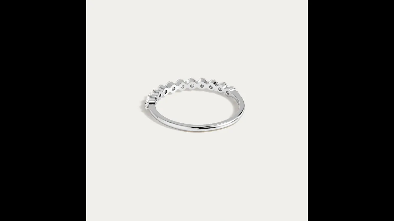 Half Eternity Lab Grown Diamond Ring-Round Cut Stackable Wedding Band