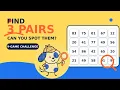 Find 3 Matching Number Pairs in 60 Seconds 9 Visual Puzzles