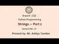 Python Programming Strings Part-2 AKTU Digital Education