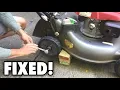 Dad Replaces Rear Wheel On Honda Push Mower