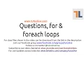 PHP for and foreach loops By Tutoslive