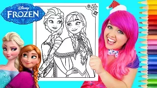 Coloring Frozen Elsa Anna Coloring Book Page Prismacolor Colored Pencils KiMMi THE CLOWN
